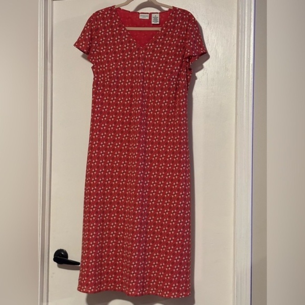 Covington Red Geometric Midi Dress